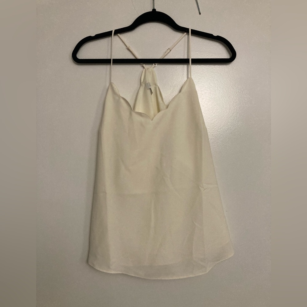 JCrew Scalloped Cream Tank